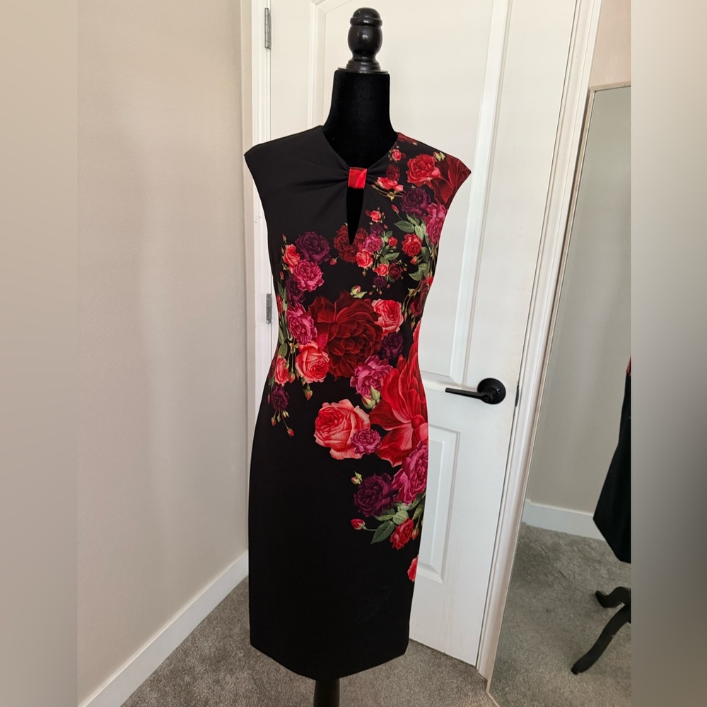 NWOT Ted Baker London Mirrie Juxtapose Rose
Print Knot Dress Size 2 equal to US6